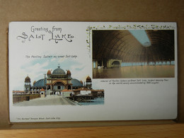 USA - GREETING FROM SALT LAKE - PAVILION SALTAIR - FINE CONDITION - NOT SENT -  LITHOGRAPHY - Salt Lake City