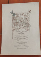 Proogramme Théatre Février 1889 Opéra Comique Décors Illustration Pellissier Signé Mis En Couleurs - Programme