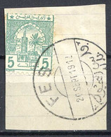 MAROC POSTES CHERIFIENNES Ø  > Yvert N° 3 Ø  SUPERBE CACHET De FES 1912 < Oblitéré Sur Fragment Ø Used - Sellos Locales