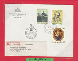 SAN MARINO 1974 - St.Post.051 - Busta FDC Raccomandata, 2v. Serie "NICCOLO' TOMMASEO" - Vedi Descrizione - - Lettres & Documents