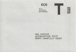 Lettre T, Eco 20g, Que Choisir (revue) - Cards/T Return Covers