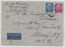 PANAM PAA 1941 GERMANY Air Mail Cover > Albany USA United States MIT LUFTPOST Via NORDAMERIKA Censor FRANCFORT FRANKFURT - Vliegtuigen