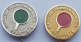 Table Tennis Tischtennis Ping Pong - Slavonska Stolnoteniska Regija 1968 - 1978 Croatia 2 Pieces PIN P3/7 - Tennis De Table