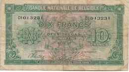 BELGIQUE - 10 FRANCS 1943 - 5 Francs-1 Belga