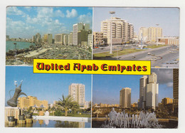 United Arab Emirates DUBAI Four Views Buildings, Park, Old Cars, View Vintage Photo Postcard RPPc (6999) - Verenigde Arabische Emiraten
