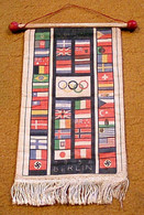 OLIMPIADE BERLIN 1936 , WALL FLAG , ORIGINAL PERIOD ITEM - Autres & Non Classés