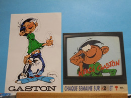 2  Autocollants Gaston Lagaffe Franquin - Gaston