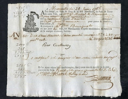 Connaissement XVIIIe - Lettre De Voiture Ou De Roulage 1786 Marseille Pour Agde (Hérault) - Bill Of Lading - ... - 1799