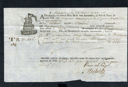 Connaissement XVIIIe - Lettre De Voiture Ou De Roulage 1788 Marseille Pour Agde (Hérault) - Bill Of Lading - ... - 1799