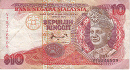 BILLETE DE MALASIA DE 10 RINNGIT DEL AÑO 1995  (BANKNOTE) - Maleisië