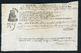 Connaissement XVIIIe - Lettre De Voiture Ou De Roulage An 6 1798 Marseille Pour Agde (Hérault) - Bill Of Lading - Cachet - ... - 1799