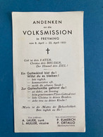 Freyming Merlebach Faire-Parts 1951 Volksmission - Other & Unclassified