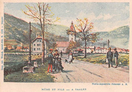 SAALES-Bourg-Bruche-Vallée De La Bruche-67-Bas-Rhin-Entrée Du Village-Dessin-Illustrateur-Ad. Weick, Saint-Dié N° 135 - Other & Unclassified