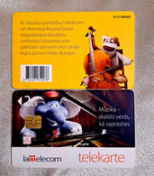 (!) 2010 Latvia Elephant And Dog - Music That Helps People Used Chip Phone Card - Lettonie