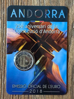 ANDORRE - ANDORRA 2018 2€ "25 Ans De La Constitution D'Andorre" BU Coincard - Andorra