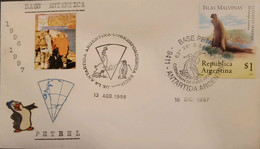 A) 1998, ARGENTINA, ANTARCTIC BASE, ELEPHANT SEAL, FALKLAND ISLANDS, XF - Cartas & Documentos