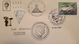 A) 1997, ARGENTINA, UPAEP, ANTARCTICA, DECEPCION VOLCANOLOGICAL OBSERVATORY, ORCADAS BASE, MARINE ANIMALS, XF - Lettres & Documents