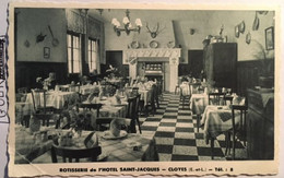 CP, Publicité, 28 CLOYES, Rôtisserie Hôtel Saint-Jacquesn(Hôtel Restaurant Jardin Sur Les Bords Du Loir), éd Damoye - Cloyes-sur-le-Loir
