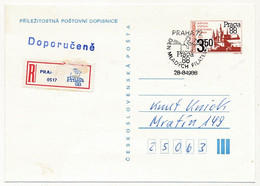 TCHECOSLOVAQUIE - Carte Postale (entier Postal) - Praga 88 - Oblit Temporaire - Ansichtskarten