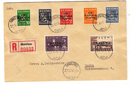 Finlande - Lettre Recom De 1941 - Oblit Äänislinna - Exp Vers Turku - - Covers & Documents