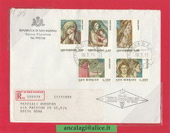 SAN MARINO 1975 - St.Post.054 - Busta FDC Raccomandata, 5v. Serie "ANNO SANTO, Giotto" - Vedi Descrizione - - Lettres & Documents