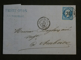 BM10  FRANCE  BELLE LETTRE   1864 LA ROCHELLE A AMBOISE +N°22+AFFRANCH.INTERESSANT++++ - 1862 Napoléon III.