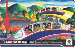 Thailand BTS Card  Eisenbahn Train Comic - Eisenbahnen