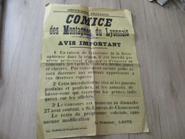 Comice Montagne Lyonnois Fièvre Aphteuse Interdiction D'exposer Vaches Cochons.. Au Concours De St Laurent De Chamousset - Posters