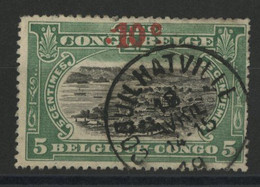 CONGO-KINSHASA N° 90 10 Ct Sur 5 Ct Vert Obl C. à D. "COQUILHATVILLE 18/4/-" Belle Frappe. - Gebraucht