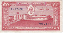 BILLETE DE LAOS DE 50 KIP DEL AÑO 1957  (BANKNOTE) ELEFANTE - ELEPHANT - Laos