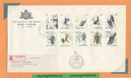 SAN MARINO 1976 - St.Post.062 - Busta FDC Raccomandata, 10v. Serie "LE VIRTU CIVILI 1° Emiss." - Vedi Descrizione - - Briefe U. Dokumente