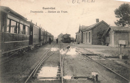 CPA - Belgique - Santvliet - Tramstatie - Station De Tram - Uit. F. Verheezen Carpentier - Animé - Sonstige & Ohne Zuordnung