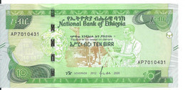 ETHIOPIE 10 BIRR 2012-20 UNC P New - Ethiopië