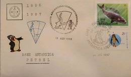 A) 1998, ARGENTINA, COVER OF ANTARCTIC BASE PRETEL, AMERICA UPAEP, PENGUIN STAMP, XF - Covers & Documents