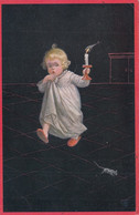 Wally Fialkowska - Child W Candle Old Postcard Mouse - Fialkowska, Wally