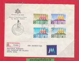 SAN MARINO 1977 - St.Post.064 - Busta FDC Raccomandata, 4v. Serie "ESPOSIZIONE INTER.LE SAN MARINO" - Vedi Descrizione - - Briefe U. Dokumente