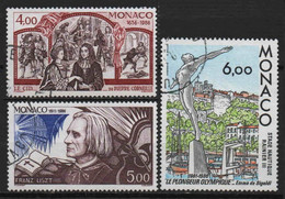 Monaco - 1986  - Les Arts     - N° 1547 à 1549  -  Oblitérés - Used - Oblitérés