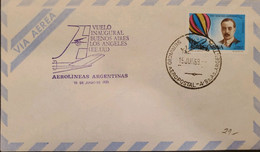 A) 1969, ARGENTINA, AIRWAY, INAUGURAL FLIGHT BUENOS AIRES TO LOS ANGELES - UNITED STATES, AERONAUTICS AND SPACE WEEK STA - Storia Postale