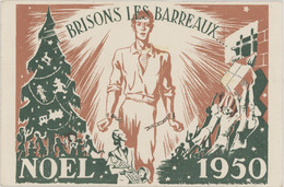 Cpa Pub Noël 1950, Brisons Les Barreaux - Publicité