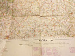 Carte Topographique De Belgique 1/100.000. Institut Géographique Miltaire 1954.Leuven C13. - Mapas/Atlas