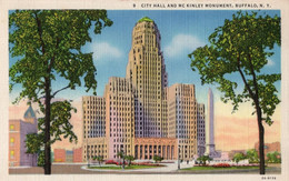 BUFFALO - CITY HALL AND MC KINLEY MONUMENT - BUFFALO - N.Y. - CARTOLINA FP SCRITTA - Buffalo