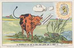 3 Cpa Pub Salines De Franche-Comté – Besançon, Vache - Publicité