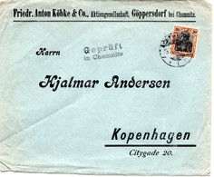 56525 - Deutsches Reich - 1915 - 30Pfg Germania EF A Bf M Dt Zensur CHEMNITZ -> Daenemark - Lettres & Documents