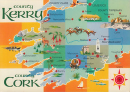 Ireland - Country Kerry - Country Cork - Map - Landkarte - Cork