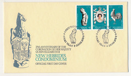Delcampe - NOUVELLE HÉBRIDES - Enveloppe FDC - 25eme Anniversaire Couronnement D'Elisabeth II - Port Vila - 2 Juin 1978 Leg Anglais - FDC