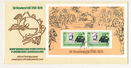 NOUVELLE HÉBRIDES - 2 Enveloppes FDC - Bloc Feuillet Sir Rowland Hill - PORT VILA - 10/9/1970 - FDC