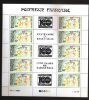 Polynésie 1991 N° Feuille 382A ** Sport, Basket-Ball, Basket Ball, Panier, Ballon, Match, Début Du Siècle, Dribble - Neufs