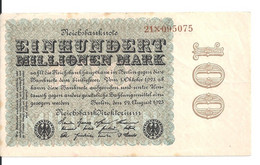 ALLEMAGNE 100 MO MARK 1923 XF+ P 107 - 100 Millionen Mark