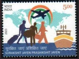 India 2023 'Surakshit Jayen Prashikshit Jayen' MNH As Per Scan - Unused Stamps