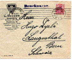 56559 - Deutsches Reich - 1922 - 1,25M Germania EF A DrucksBf HAMBURG -> Schweiz - Storia Postale